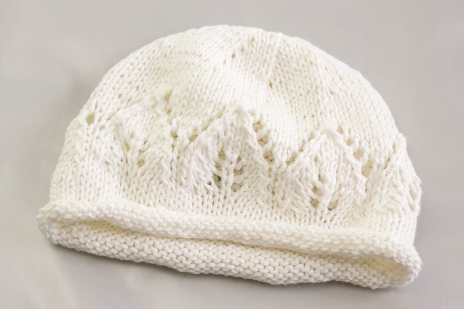 KNITTING PATTERN Newborn Baby Hat Baby Hat with Lace Panel