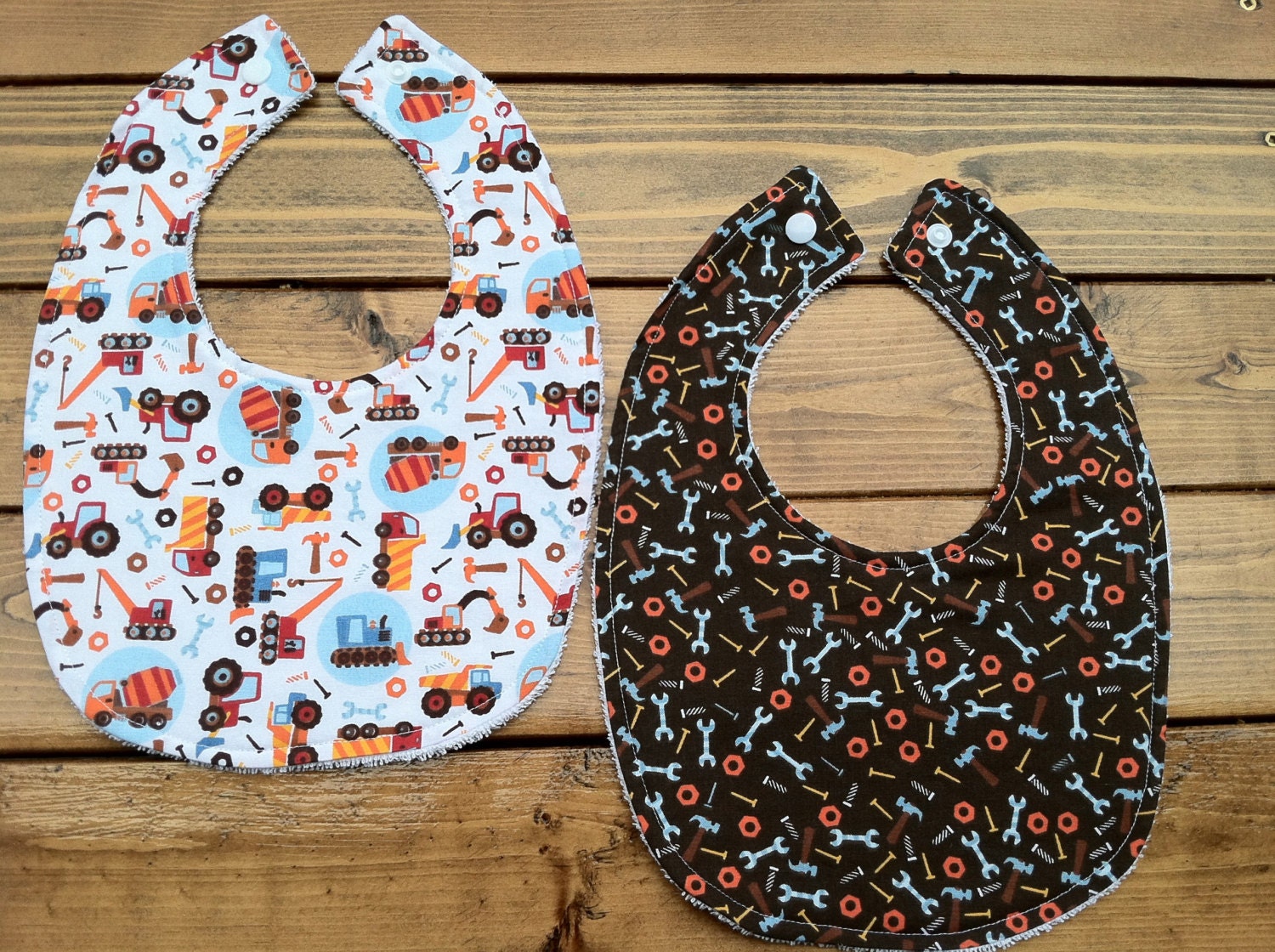 Baby Bibs - Set of 2 - Construction Site