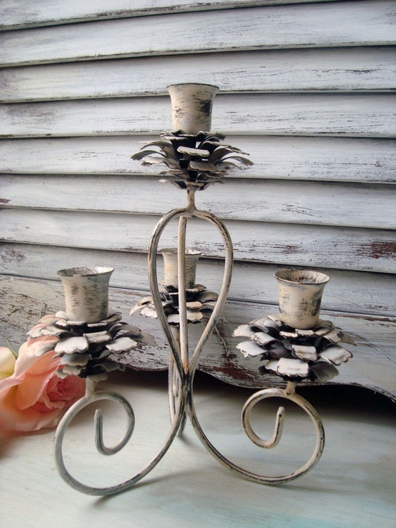White Tiered Metal Candle Holder Four Tiered Candle Holder