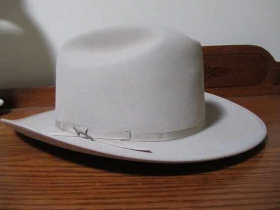 Vintage Stetson Cowboy Hat Gorgeous Light Gray Open Road