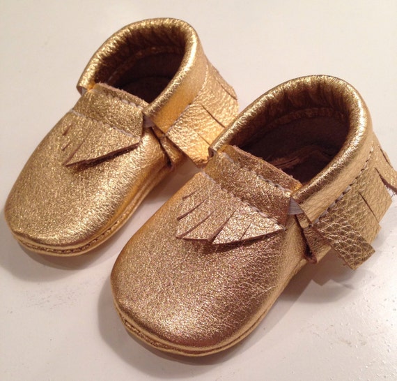 Baby/toddler Metallic Gold moccasins