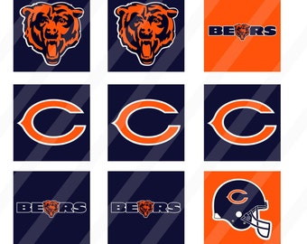 Chicago Bears digital collage sheet size 4x6 for 1 inch square ...