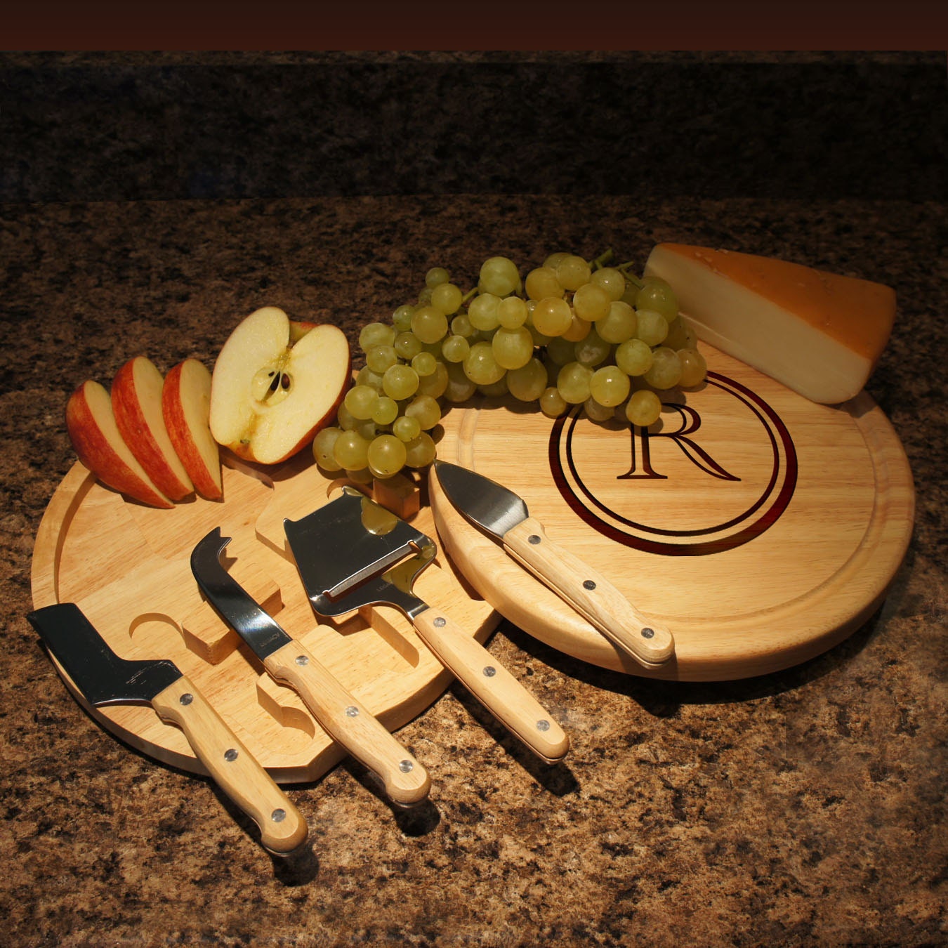 Personalized Cheese Board and Tool Set with by DesignstheLimit
