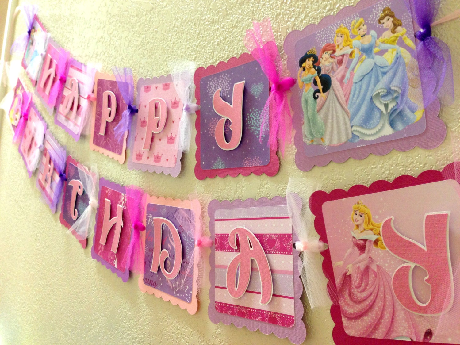Disney Princess Birthday Banner girl party birthday