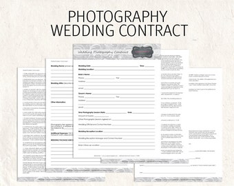 Wedding Photography contract business forms flowers editable templates - 5 psd files supplied