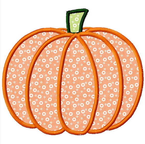 Halloween Pumpkin Applique Machine Embroidery Design INSTANT