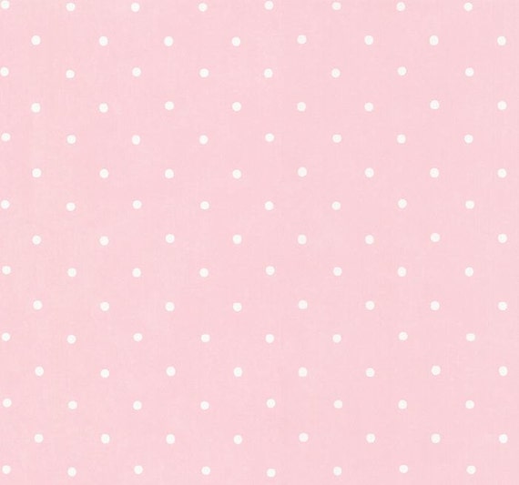 Wallpaper White Polka Dots on Soft Pink Whimsical girls