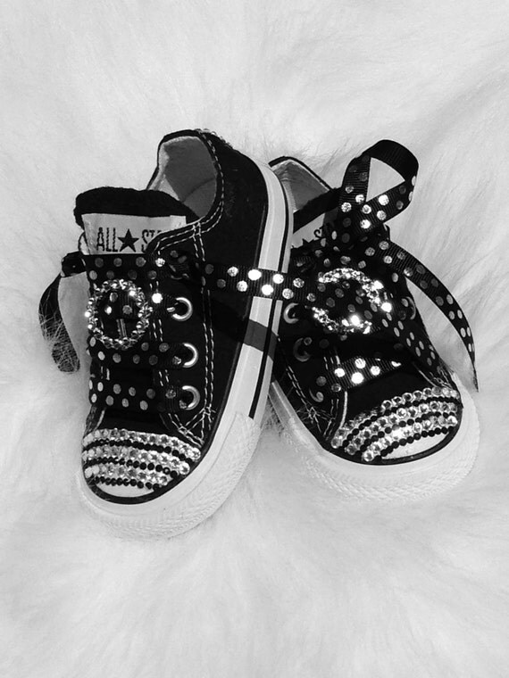 Baby infant Converse 5 Swarovski Crystals Bling SHOES All Star