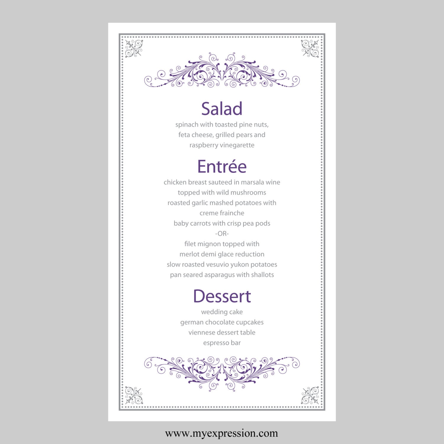 Hochzeit Menü Karte Vorlage Vintage Filigree Hochzeit Menü Karte Vorlage Vintage Filigree