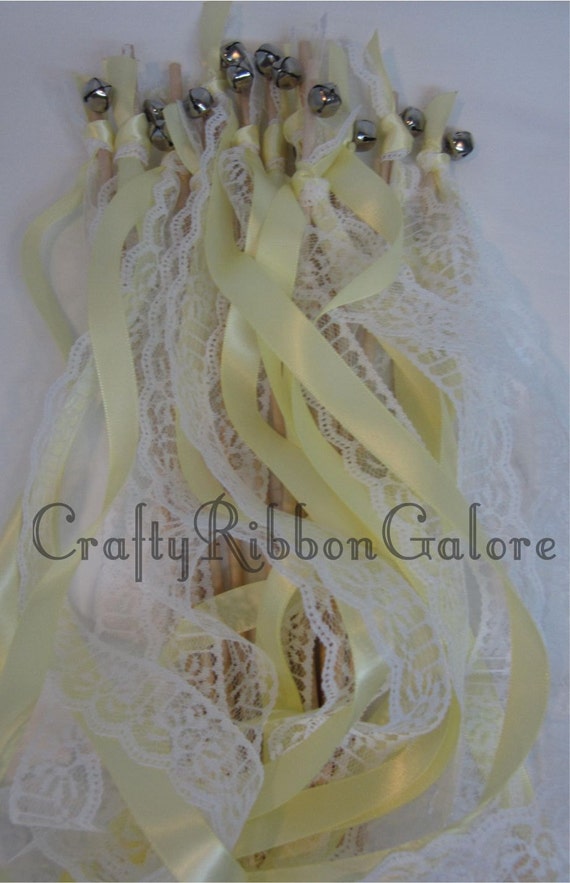 Ribbon Wedding Wands 125 Double streamers with bells. Ribbons and/or lace your choice of colors. Il_570xn