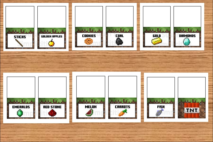 Items Similar To 12 Custom Minecraft Food Tent Cards Digital Printable 