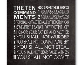 commandments ten wall canvas printable shall steal etsy thou bible commandment james king version list print standard chalkboard favorites but
