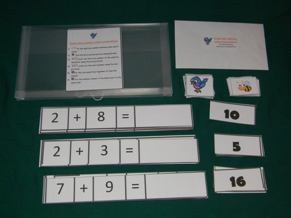 Single Digit Addition Using Manipulatives Teacher Made Math