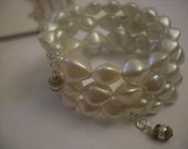 Vintage recrafted bracelet / bangle -pearlesque.