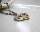 christmas sale Bronze Necklace Heart,  simple Love Gift, I Love You.Friendship Couple Lover Retro
