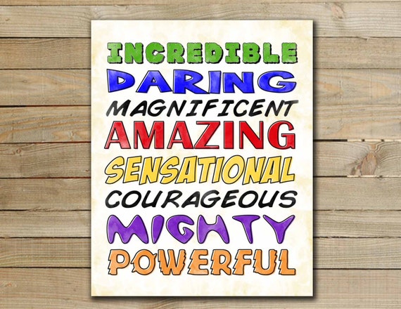 Superhero art print nursery inspirational superhero quotes