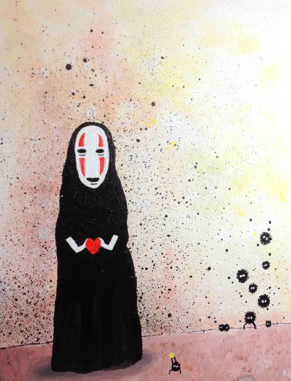 No Face acrylic painting spirited Away fan art No Face