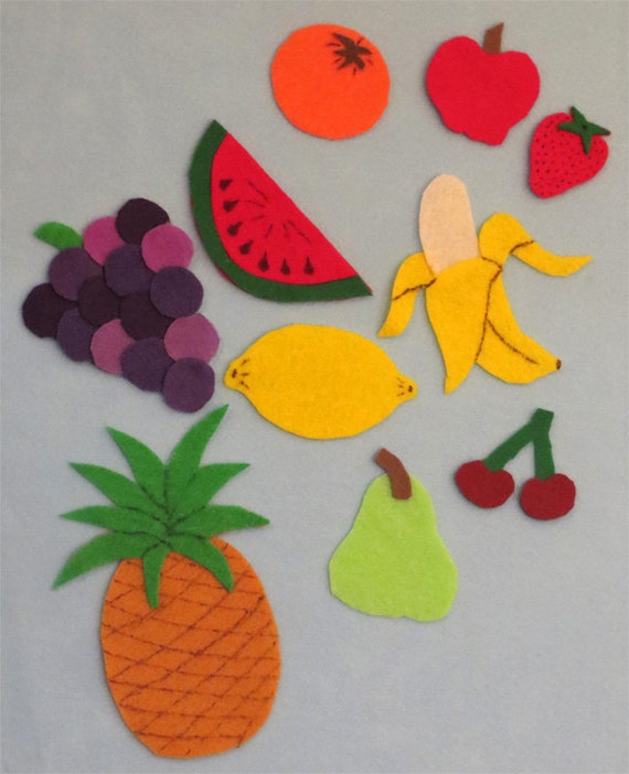 Items similar to Felt Board activity set - Fruit (10 piece set PLUS a ...