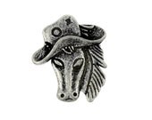 Items similar to Horse Metal Buttons - Cowboy Horse Antique Silver ...