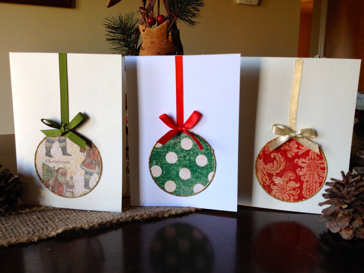 Christmas Ornaments Cards Set of 6 Postage Paid by MimsAndRanon
