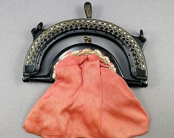 Vintage 1920s Purse Frame Celluloid Purse Frame Double Purse Frame Craft Supplies Vintage Colletables