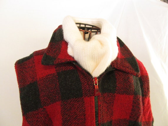 Hunters Wife Red and Black Plaid Wool Vest Women Hunter Look