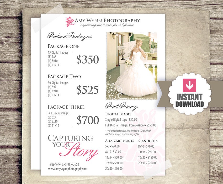  Wedding  Photography  Price  List Session Packages  Pricing 