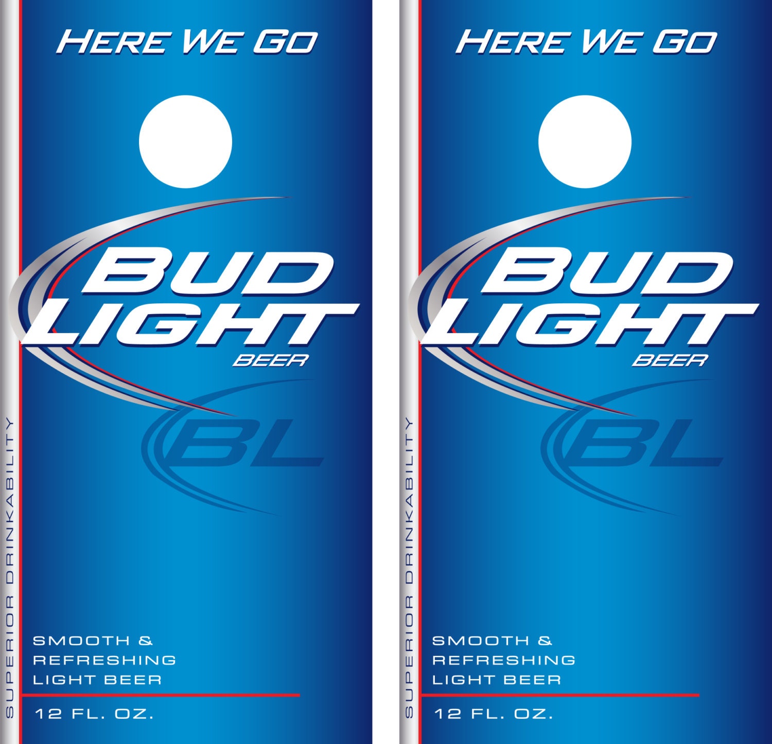 Bud Light Beer Label Cornhole Decal Wrap