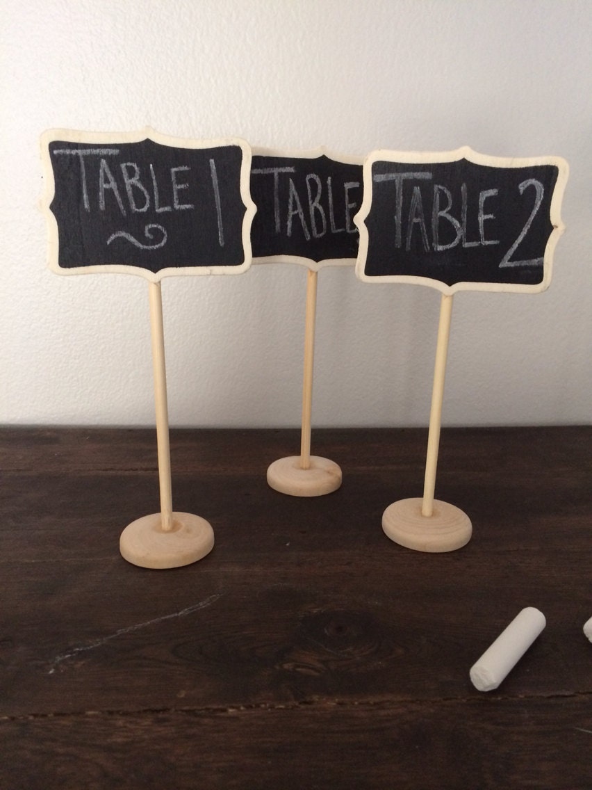 5 Small Chalkboard Table Stands Shabby Chic by HandStampOlogy