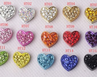 10pcs 12mm alloy bottom crystal rhinestone heart bead, pave bracelet/DIY/Others MCC07