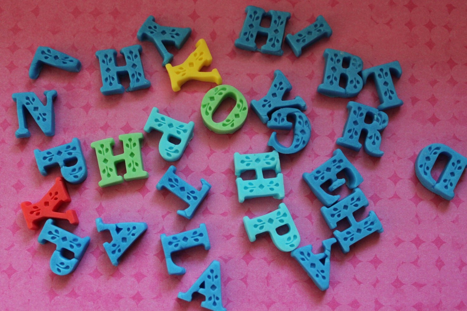 12 3d alphabet fondant letters for Cake Cupcake/Cookie Toppers