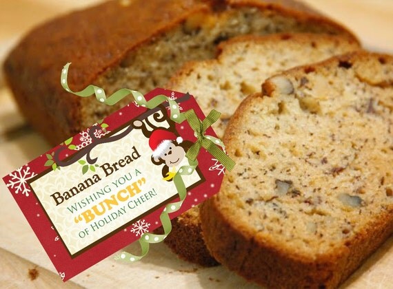 Gift Tags for Banana Bread stocking stuffers or neighbor gifts