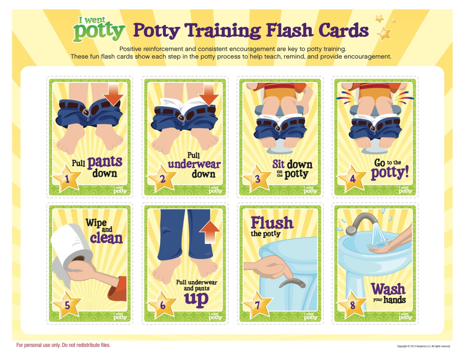 Potty Training Flash Cards Instant Digital by