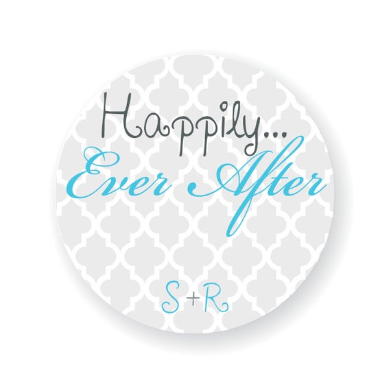 Items similar to Happily Ever After Wedding Favor Labels Moroccan Tile ...