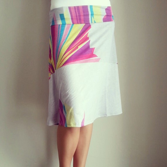 Items Similar To Fun Gray Womens Knee Length Skirt With A Splash Of Color On Etsy