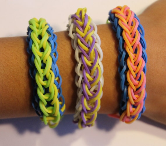 Items similar to Raindrop Rainbow Loom Friendship bracelet on Etsy