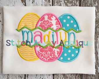Split Easter Eggs Machine Applique Design