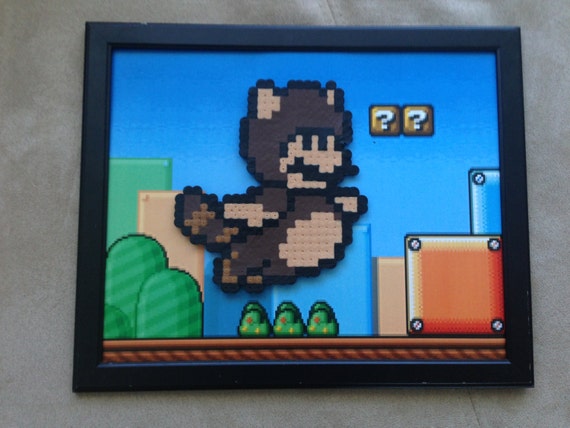 Items similar to Tanooki Mario Perler Bead Pixel Art - Nintendo, NES ...