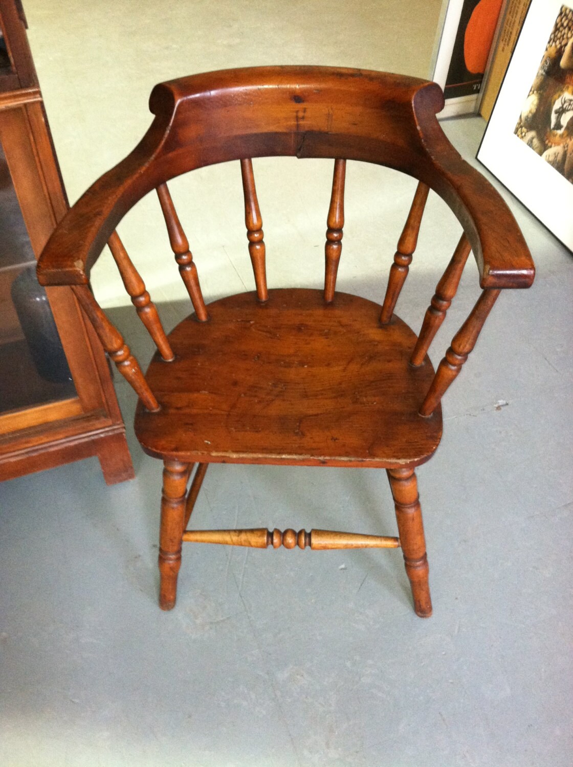 Vintage Wood Captain’s Chair – Haute Juice