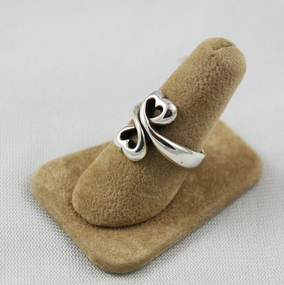 James Avery Double Heart Ring Sterling Silver Retired Size 7
