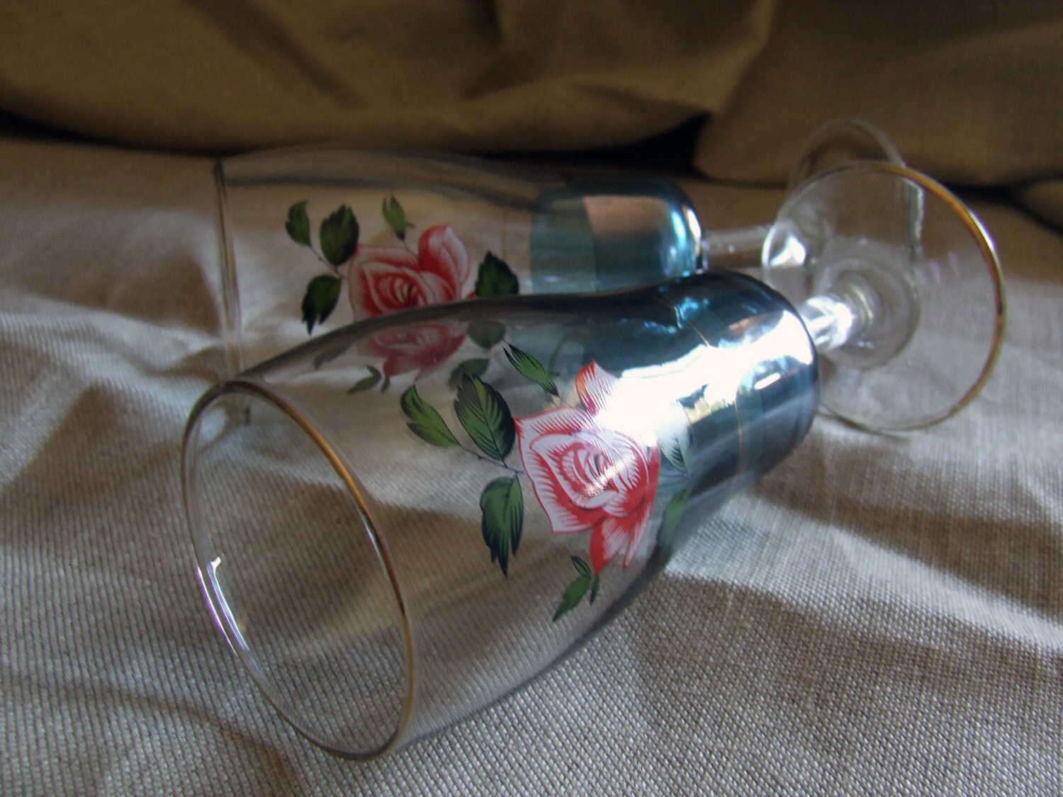 Pair of flûte with roses Haute Juice