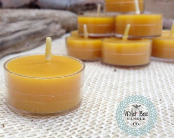 48 Handmade, organic, beeswax tealights