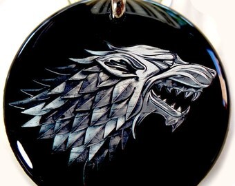 Dog ID Tag Pet id tags Unique pet tags Games of thrones House Sigils Stark Direwolf