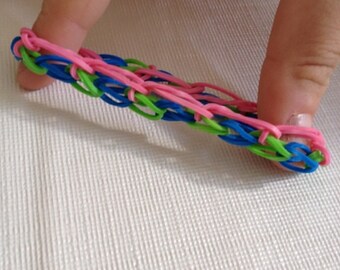 Items similar to Rainbow Loom Sailor Pinstripe Reversible Bracelet on Etsy