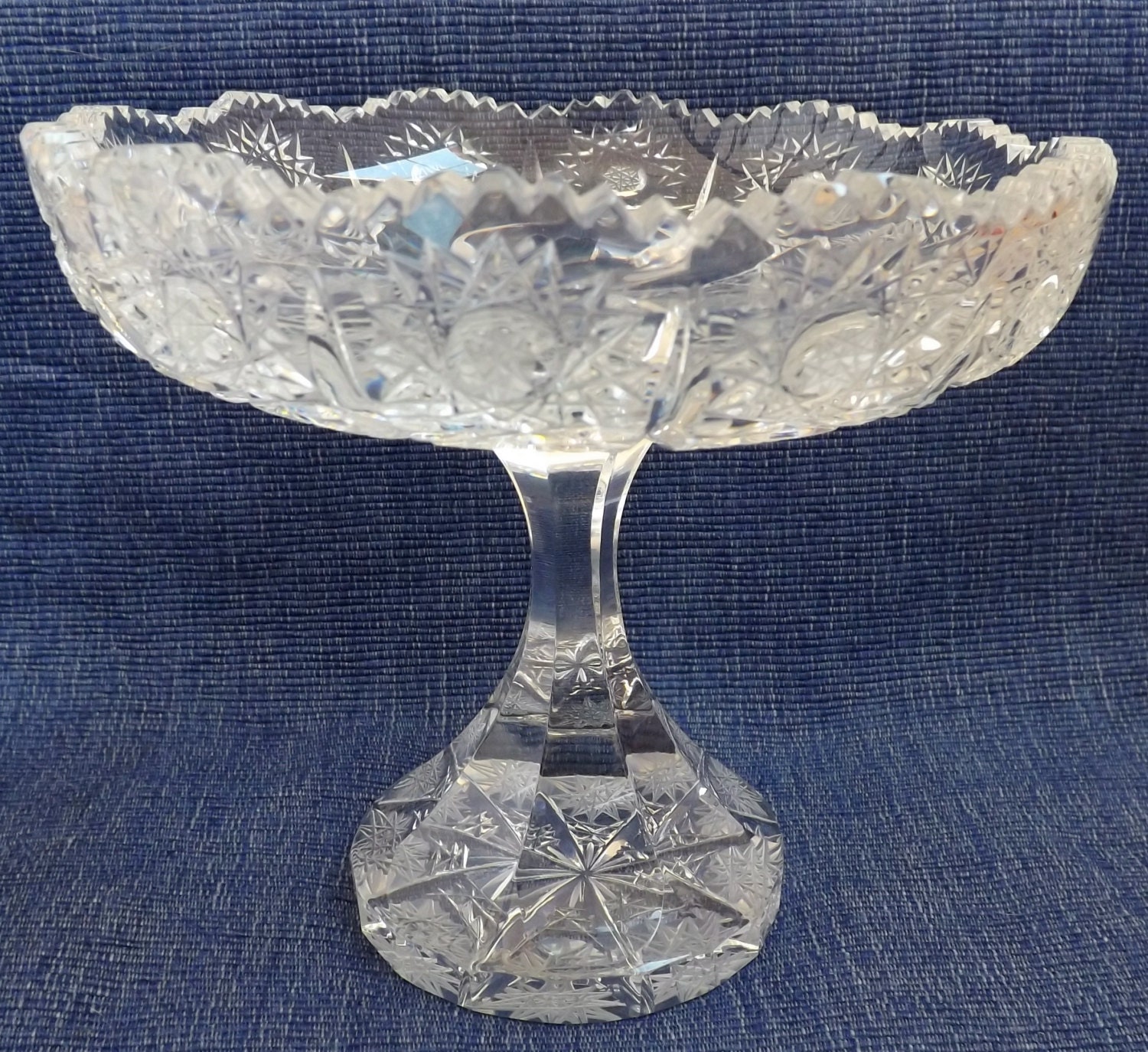 American Brilliant Cut Crystal Compote