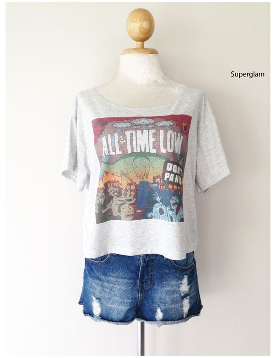 All Time Low Band Pop Punk Women Top Wide Crop by SuperGlamTees