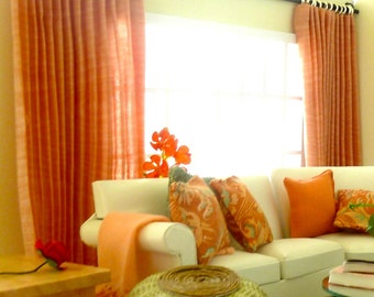 Dollhouse miniature full length curtains double or single width.