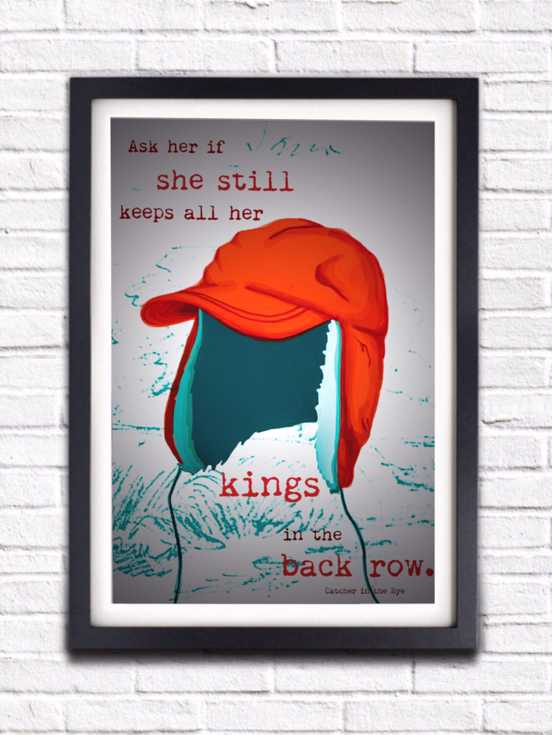 J.D. Salinger Catcher In The Rye Quote Poster // Holden