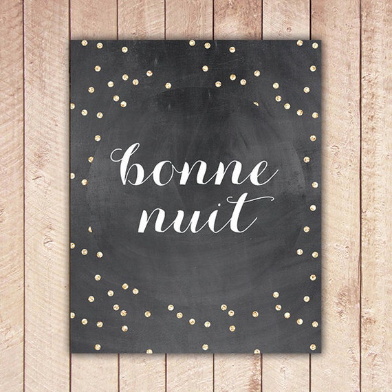 Bonne Nuit French Nursery Printable Good Night Art Print