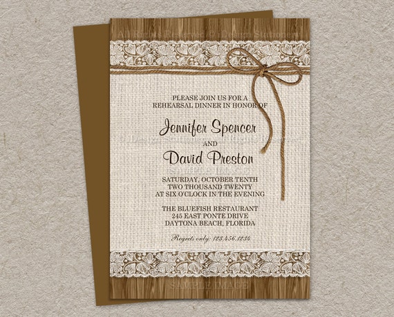 Rustic Rehearsal Dinner Invitations 4